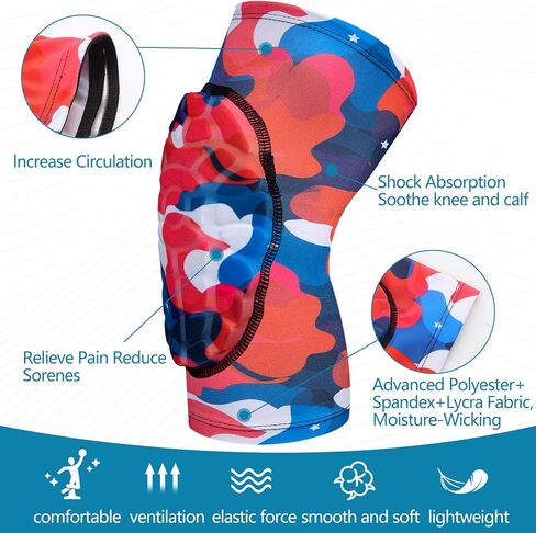 Padded Knee Pads Basketball Volleyball Football Antislip Sports Knee Brace for Adults (1Pair) in Saudi Arabia