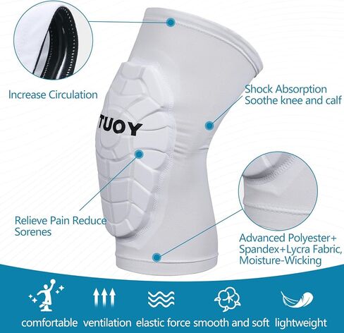 Padded Knee Pads Basketball Volleyball Football Antislip Sports Knee Brace for Adults (1Pair) in Saudi Arabia