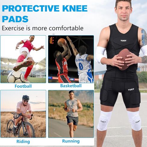 Padded Knee Pads Basketball Volleyball Football Antislip Sports Knee Brace for Adults (1Pair) in Saudi Arabia