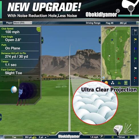 118 "X118" داخلي كرة جولف محاكاة تأثير عرض شاشة الإسقاط القماش ممارسة رائعة/لعب لعبة أدوات الترفيه in Kuwait