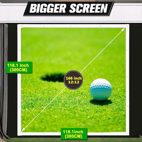 118 "X118" داخلي كرة جولف محاكاة تأثير عرض شاشة الإسقاط القماش ممارسة رائعة/لعب لعبة أدوات الترفيه in Kuwait