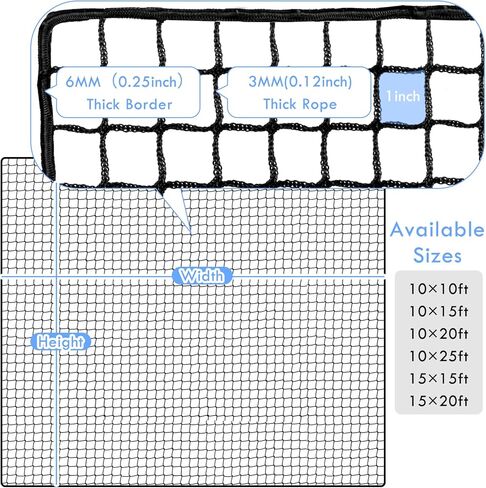 Golf Net,10Feet Golf Practice Net with 12pcs Spring snap and 4pcs Carabiner, Sports Practice Barrier Net, Heavy Duty Ball Netting Golf Hitting Net, DIY Ball Net,Baseball Net and Chipping Net in Saudi Arabia