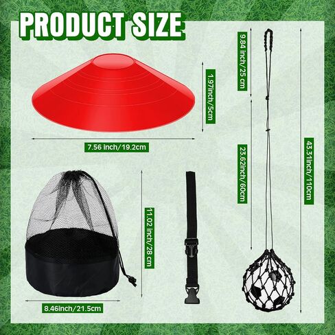 30 Pcs Kids Soccer Training Equipment Soccer Cones for Training with Mesh Bag and Strap 2 Pair Soccer Socks Soccer Net Football Solo Practice Training Aid for Skills Improvement Fit in Saudi Arabia
