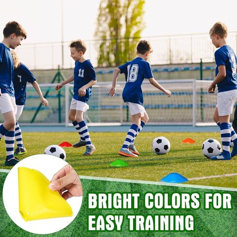30 Pcs Kids Soccer Training Equipment Soccer Cones for Training with Mesh Bag and Strap 2 Pair Soccer Socks Soccer Net Football Solo Practice Training Aid for Skills Improvement Fit in Saudi Arabia