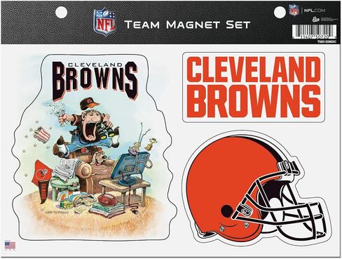 Rico Industries NFL Football Cleveland Browns Gary Patterson The Fan Team Magnet Set 8.5" x 11" - Home Décor - Regrigerator, Office, Kitchen in Saudi Arabia