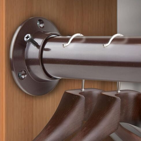 Rod Desyne 1.5" Adjustable Closet Rod and Socket Set, 48-84 inch, Cocoa in Saudi Arabia