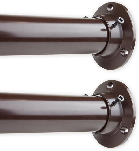 Rod Desyne 1.5" Adjustable Closet Rod and Socket Set, 48-84 inch, Cocoa in Saudi Arabia