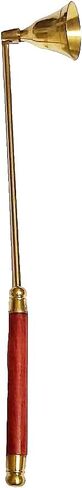 Brass candle snuffer/wick snuffer with 10" long handle to safely extinguish wicks and prevent a spray of wax or burns with wooden Grip in Saudi Arabia