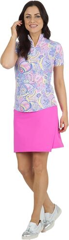 IBKUL Athleisure Wear Sun Protective UPF 50+ Icefil Cooling Tech Mariel Print Short Sleeve Mock Neck – 17483 in Saudi Arabia