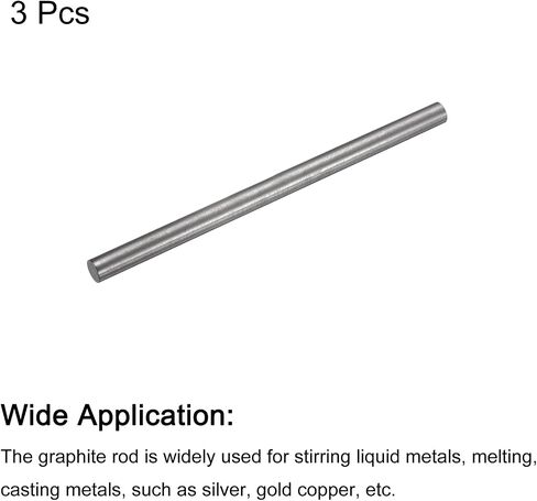 PATIKIL Graphite Rod Graphite Stirring Rod Cylinder Stick Carbon Rod 150x6mm Black for Electrode, Melting Casting, Crucibles, Pack of 3 in Saudi Arabia