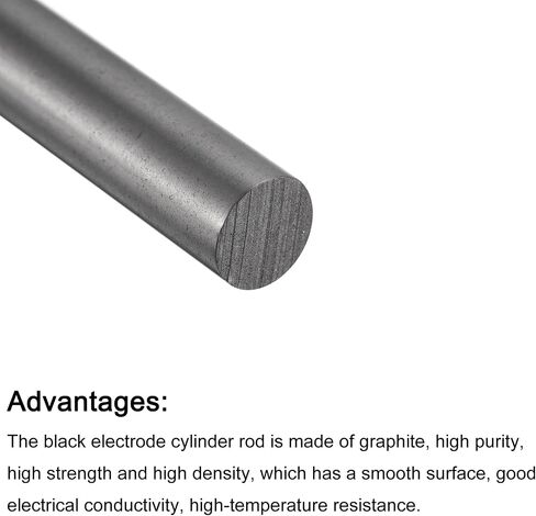 PATIKIL Graphite Rod Graphite Stirring Rod Cylinder Stick Carbon Rod 150x6mm Black for Electrode, Melting Casting, Crucibles, Pack of 3 in Saudi Arabia