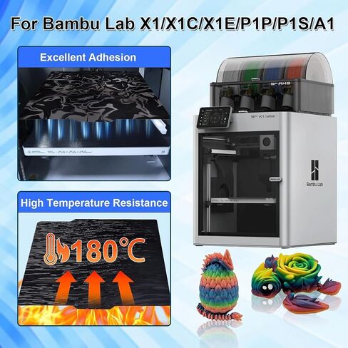 تموجات الماء من IdeaFormer + لوحة بناء منسوجة بحبيبات خشبية لمختبر Bambu X1/X1C/X1E/P1P/P1S/A1، ورقة تأثير لوحة فولاذية مرنة ناعمة لكل زنبرك لطابعات Bambu ثلاثية الأبعاد 257 × 257 مم in Kuwait