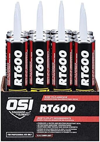 OSI RT600 Terracotta Roof Tile Adhesive 10-Ounce Cartridge (1810372),Terracotta, Grey in Saudi Arabia