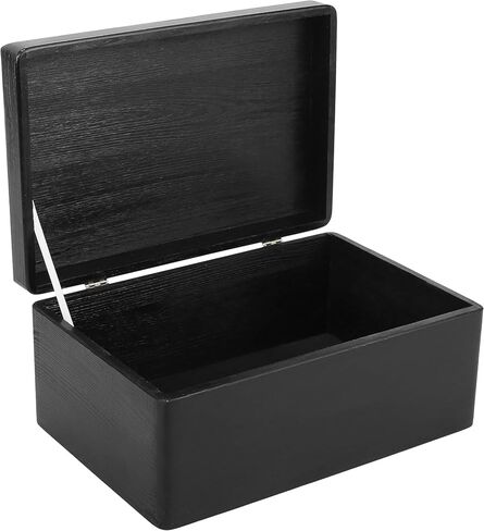 صندوق منظم تذكار خشبي مربع من Creative Brands Storage Faithworks، مقاس 10.16 × 10.16 سم، أسود in Kuwait