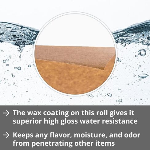 IDL Packaging 18" x 900' Brown Wet Wax Paper Roll - Food-Safe Wax Extra Water Resistant Paper - Waxed Freezer/Butcher Paper for Meat and Fish - Packing, Storing, Transportation, Freezing Food in Saudi Arabia