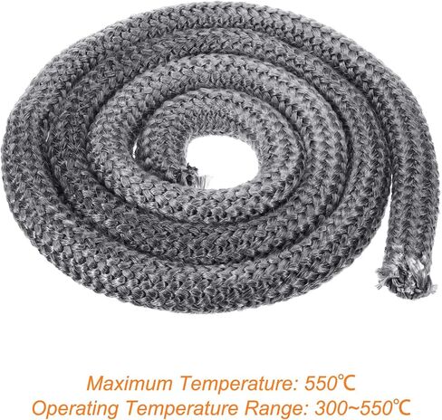 PATIKIL 6.57ftx1" Wood Stove Gasket Rope, Fiberglass Round Braided Rope High-Temperature Stove Gasket Seal for Boiler Furnace Oven Kiln Casting, Black in Saudi Arabia