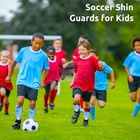 Shin Guards Soccer Youth Kids - Shin Guard for Toddler Boys Girls Teenagers 2-18 Years Old with Ankle Sleeves Protection - Football Shin Pads Equipment with Adjustable Strap in Saudi Arabia