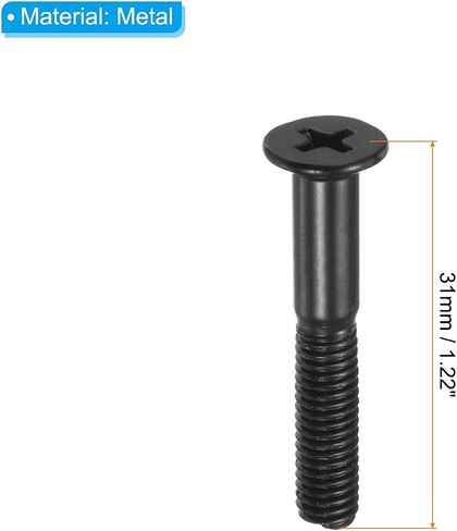 PATIKIL Skateboard Hardware Kit, 1.22" Mounting Screws Bolts Nuts Set for Longboard Cruiser, Black in Saudi Arabia