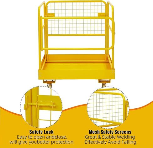 قفص أمان للرافعة الشوكية، منصة عمل رافعة شوكية قابلة للطي شديدة التحمل مقاس 36 بوصة × 36 بوصة، سعة 1200 رطل مع 4 عجلات عالمية، مثالية لمعظم الوظائف الجوية in Kuwait