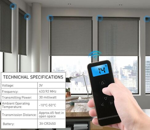 Replacement Remote for Roller Blinds - 5-Channel Compatible with Rollerhouses ERB22/ERB25/EY1612/EY2512 Motors - NOT Universal (Verify Your Original Controller Before Purchase) in Kuwait