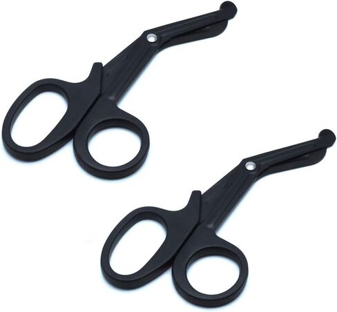 Yoohey مقص جراحي مقص الصدمات للممرضات، 2 قطعة مقص طبي أسود مقص طبي للممرضات والأطباء EMT، قطع الضمادات in Kuwait