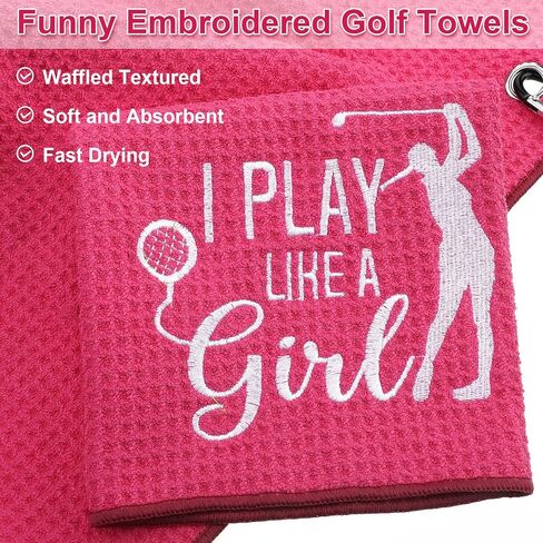 6 Pcs Funny Golf Towel Embroidered Golf Ball Towel Swing Swear Repeat Golf Bag Towel for Golf Bags with Clip Accessories Gifts for Fan (Women) in Saudi Arabia