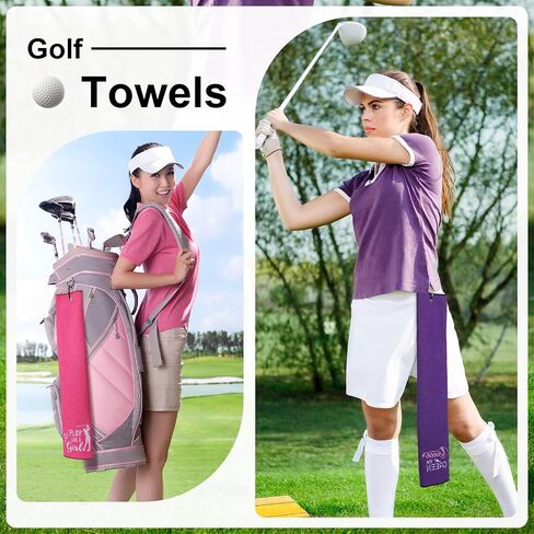 6 Pcs Funny Golf Towel Embroidered Golf Ball Towel Swing Swear Repeat Golf Bag Towel for Golf Bags with Clip Accessories Gifts for Fan (Women) in Saudi Arabia