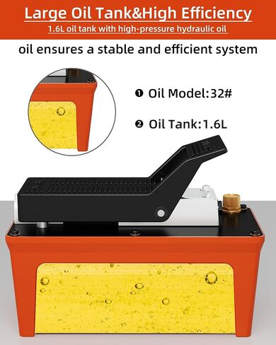 Air Hydraulic Pump, 10,000 PSI Hydraulic Foot Pump, 1/2 Gal Reservoir Foot Operated Air Hydraulic Pump, with Hose and Spray Gun for Heavy Machinery Rigging, Auto Repair, Auto Body Frame Machine in Saudi Arabia