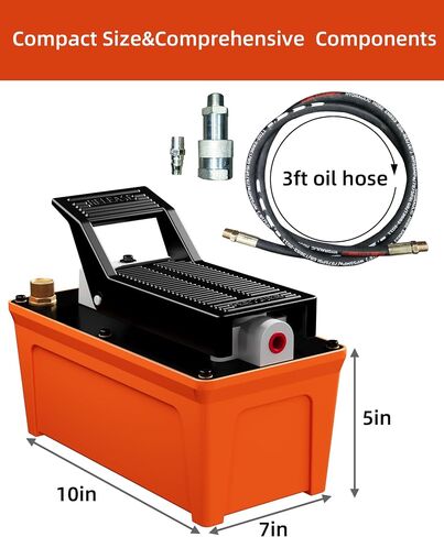 Air Hydraulic Pump, 10,000 PSI Hydraulic Foot Pump, 1/2 Gal Reservoir Foot Operated Air Hydraulic Pump, with Hose and Spray Gun for Heavy Machinery Rigging, Auto Repair, Auto Body Frame Machine in Saudi Arabia