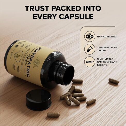 Quercetin & Resveratrol Supplement with Grape Seed – 425mg Herbal Blood Pressure Support & Heart Health Supplement – Polyphenols & Antioxidants for Cardiovascular Function, 30Ct in Saudi Arabia