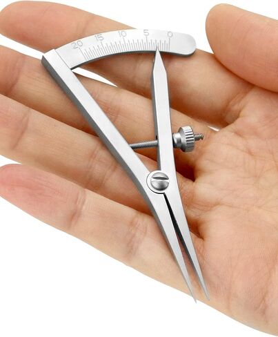 QWORK 3.5" Adjustable Marking Gauge Mini Edge Press, Professional Carpenter Pencil Compass, Precision Spring Dividers Calipers Compass Measuring, Pitch Gauge DIY Leather Craft Tool in Saudi Arabia