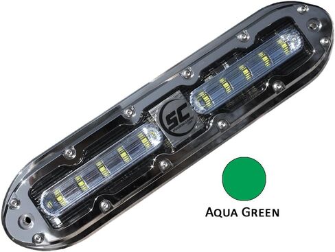 SCM-10 LED Underwater Light, Aqua Green, 316 Stainless w/20' Cable in Saudi Arabia
