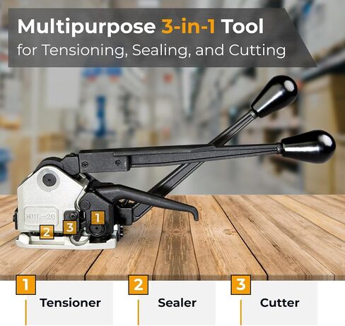 IDL PACKAGING Teknika MUL-20 Heavy Duty Sealless Combination Tool for High Tensile Steel Strapping, Adjustable for 3/4" and 5/8" Strap Width in Saudi Arabia