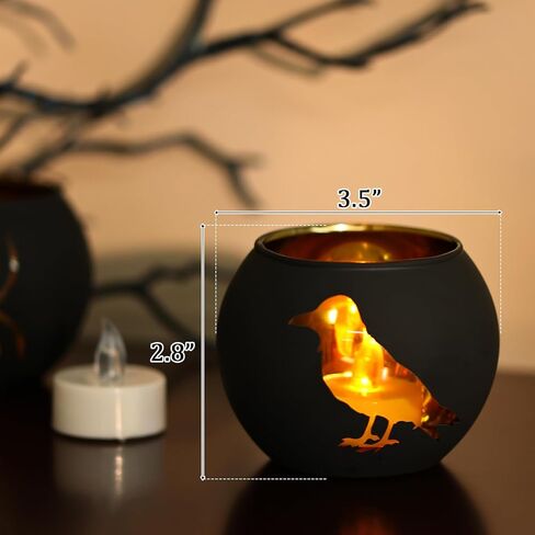 Nefelibata 6 قطع حامل شموع الهالوين مطلي بالزجاج مجموعة حامل شمع أسود قوطي حامل نذري للمنزل عطلة الديكور المركزية فكرة هدية in Kuwait