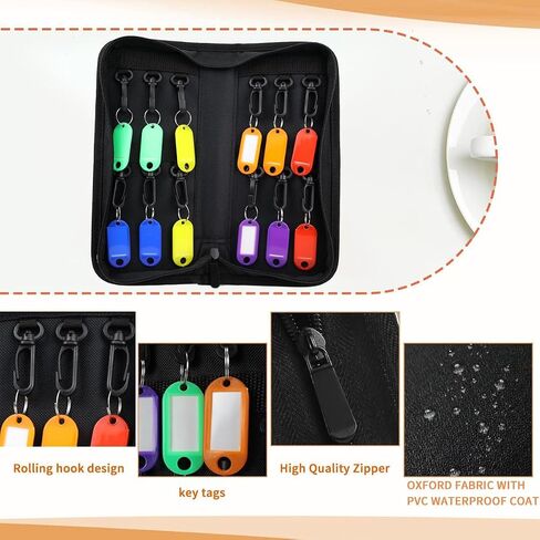 Key Organizer Case,Waterproof Key Binder With 8 Key Hooks and Tags,Portable Key Storage Book for Rental Management Real Estate Sales Hotel Executives and Car Service in Saudi Arabia