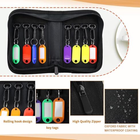 Key Organizer Case,Waterproof Key Binder With 8 Key Hooks and Tags,Portable Key Storage Book for Rental Management Real Estate Sales Hotel Executives and Car Service in Saudi Arabia