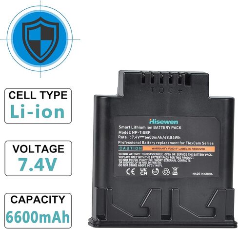 بطارية بديلة Hisewen TiSBP لأجهزة التصوير الحراري Fluke FlexCam وبطارية قابلة لإعادة الشحن 6600 مللي أمبير في الساعة متوافقة مع FLUKE Ti40 Ti45 Ti50 Ti55 TiR2 TiR3 in Kuwait