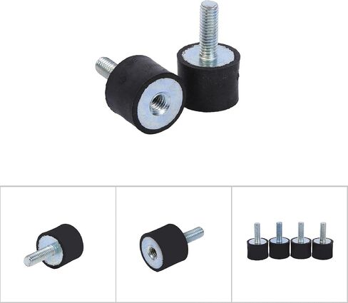 Rubber Mounts Shock Absorber, Rubber Generator Isolator Mounts Anti Vibration Cylindrical Isolation Silentblock with Stud for Compressors Garage Pump Motor Diesel Engines Car Boat Bobbins(M6) in Saudi Arabia