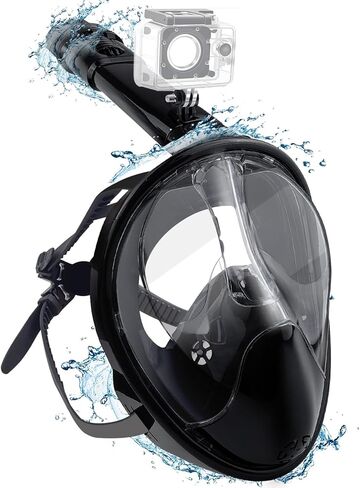2024 Newest Full Face Snorkel Mask, Snorkeling mask with Dual Exhaust System, Full Face Snorkel Mask Adults with Camera Mount & 180 Panoramic View, Snorkeling Gear for Adults Anti-Leak&Fog in Saudi Arabia