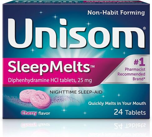Unisom Quick Sleepmelts مساعد النوم أثناء الليل، الكرز، 24 قطعة (عبوة من 4) in Saudi Arabia