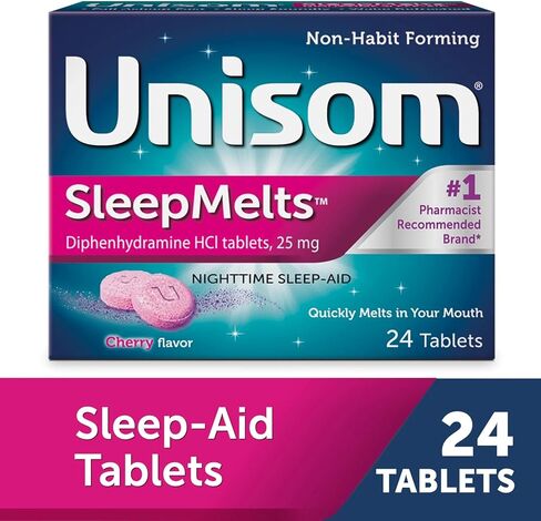 Unisom Quick Sleepmelts مساعد النوم أثناء الليل، الكرز، 24 قطعة (عبوة من 4) in Saudi Arabia