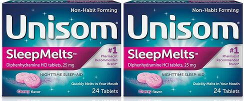 Unisom Quick Sleepmelts مساعد النوم أثناء الليل، الكرز، 24 قطعة (عبوة من 4) in Kuwait