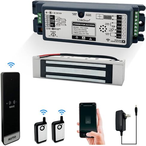 2.4GHz WiFi Access Control 400lb Holding Force Electic Magnetic Door Lock System Kit with Remote and Smartphone app Control, paired with Touchless Sensor Switch (Electric Magnetic Lock kit) in Saudi Arabia