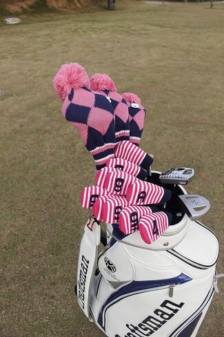 Craftsman Golf Knit Pom Pom 3pcs Headcover Set Vintange Sock Covers for Driver and Woods in Saudi Arabia