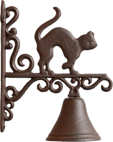 47th & Main Cast Iron Wall Mounted Hanging Bell, 19.69" L x 8.66" W x 10.24" H, Cat in Saudi Arabia