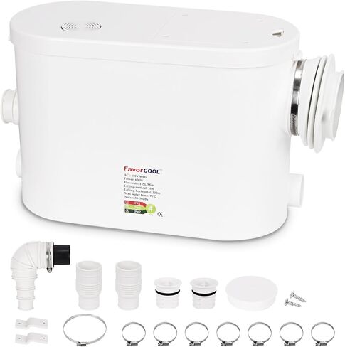 Sink Sewerage Pump, 250W Sewerage Sump Pump Upflush to 22.9ft/7 m with 3 Water Inlets for Basement, Kitchen, Sink, Shower, Bathtub, Laundry, RV Sewage Treatment Pump in Saudi Arabia