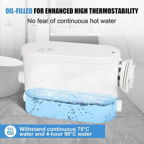 Sink Sewerage Pump, 250W Sewerage Sump Pump Upflush to 22.9ft/7 m with 3 Water Inlets for Basement, Kitchen, Sink, Shower, Bathtub, Laundry, RV Sewage Treatment Pump in Saudi Arabia