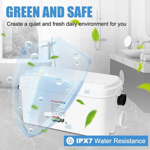 Sink Sewerage Pump, 250W Sewerage Sump Pump Upflush to 22.9ft/7 m with 3 Water Inlets for Basement, Kitchen, Sink, Shower, Bathtub, Laundry, RV Sewage Treatment Pump in Saudi Arabia