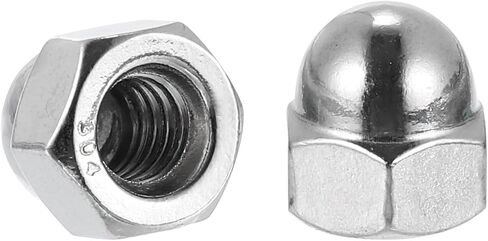 uxcell 1/4"-20 Acorn Cap Nuts, 20Pcs 316 Stainless Steel Dome Cap Head Acorn Nut Hardware Nuts for Bolt Cover, Silvery in Saudi Arabia