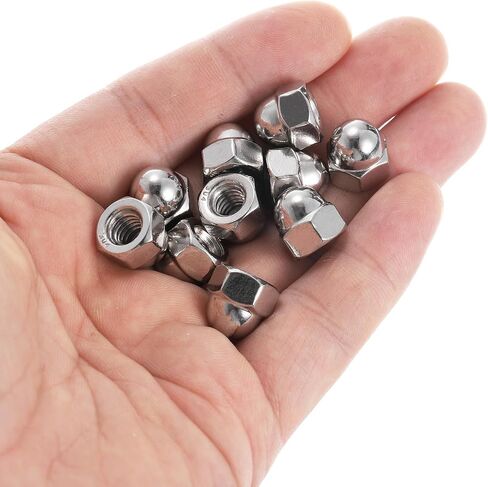 uxcell 1/4"-20 Acorn Cap Nuts, 20Pcs 316 Stainless Steel Dome Cap Head Acorn Nut Hardware Nuts for Bolt Cover, Silvery in Saudi Arabia